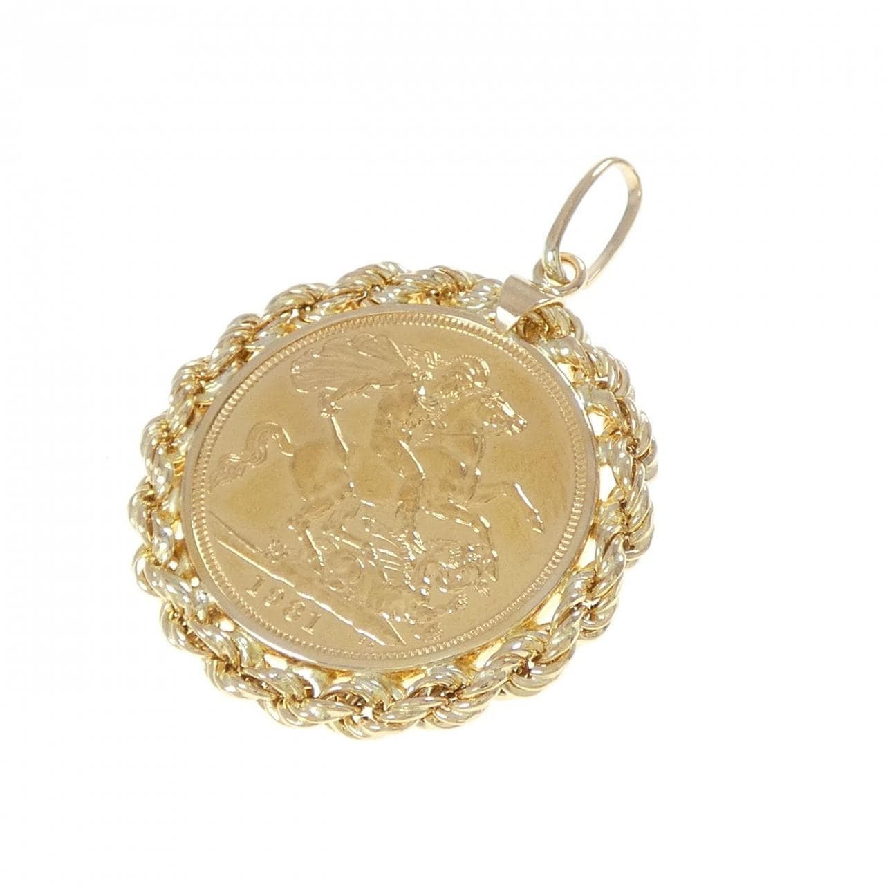 K18YG(枠) コイン ペンダント