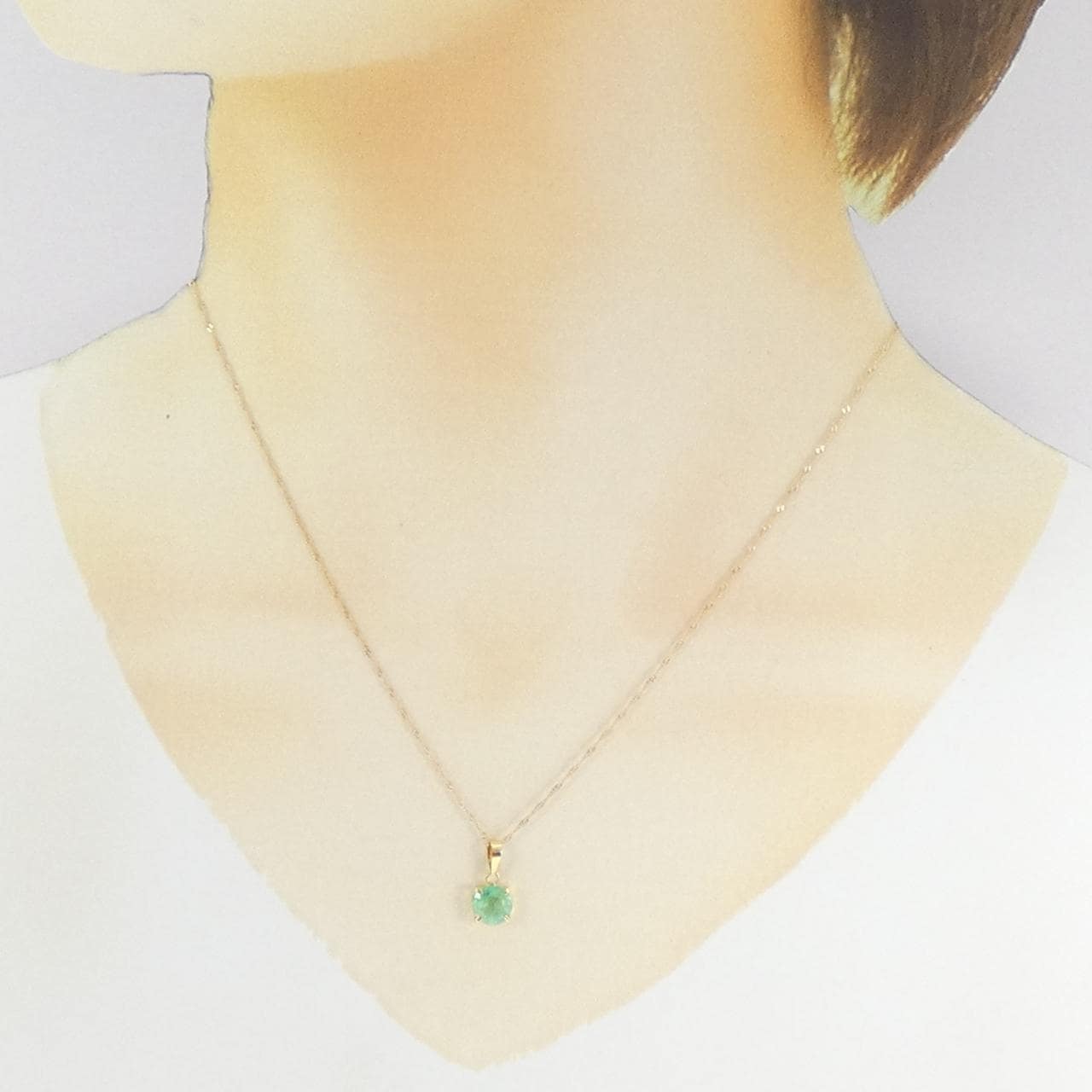 K18YG エメラルド ネックレス 0.85CT