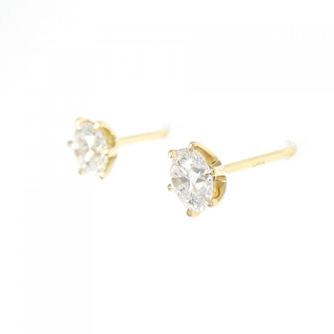 [再加工款] K18YG/ST鑽石耳環 0.309CT 0.336CT H SI2 EXT