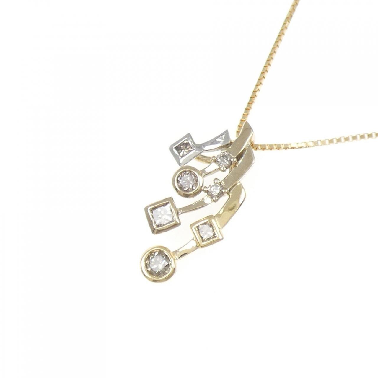 K18/PT950 ダイヤモンド ネックレス 0.25CT