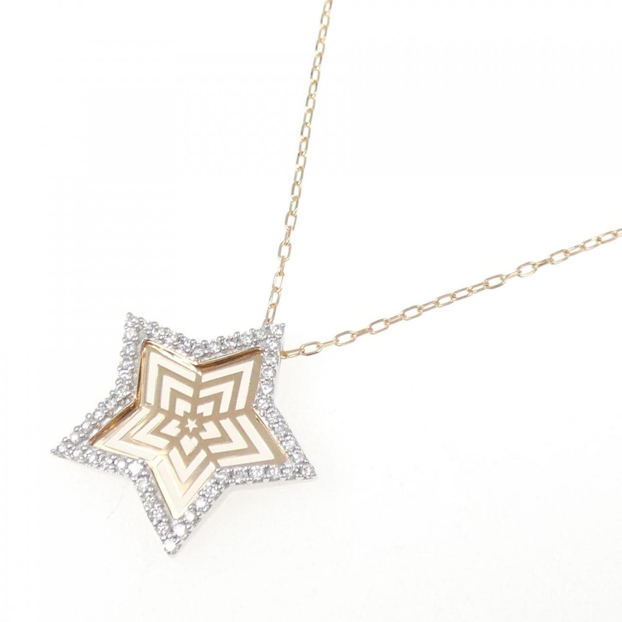 K18PG/K18WG スター ダイヤモンド ネックレス 0.25CT