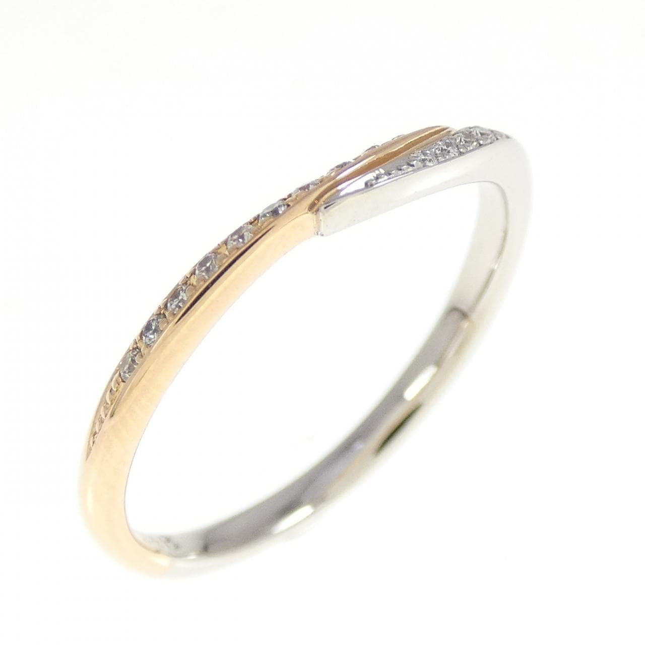 K18PG/PT900 ダイヤモンド リング 0.10CT