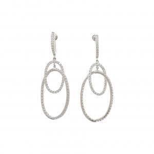 K18WG ダイヤモンド イヤリング