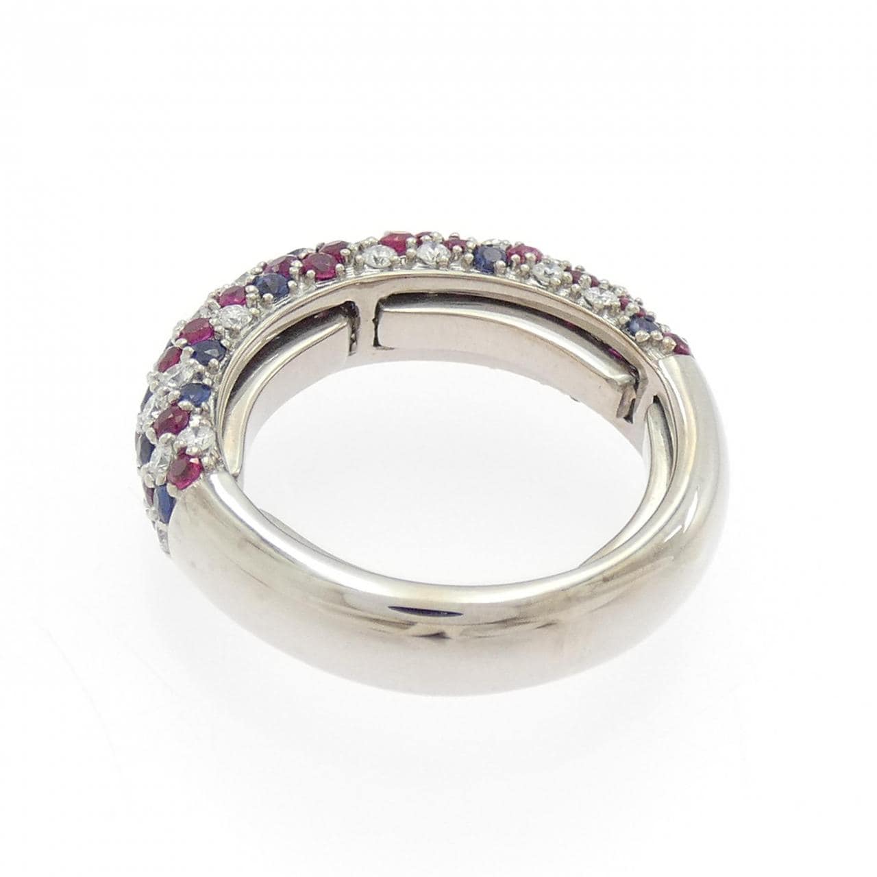 K18WG カラーストーン リング