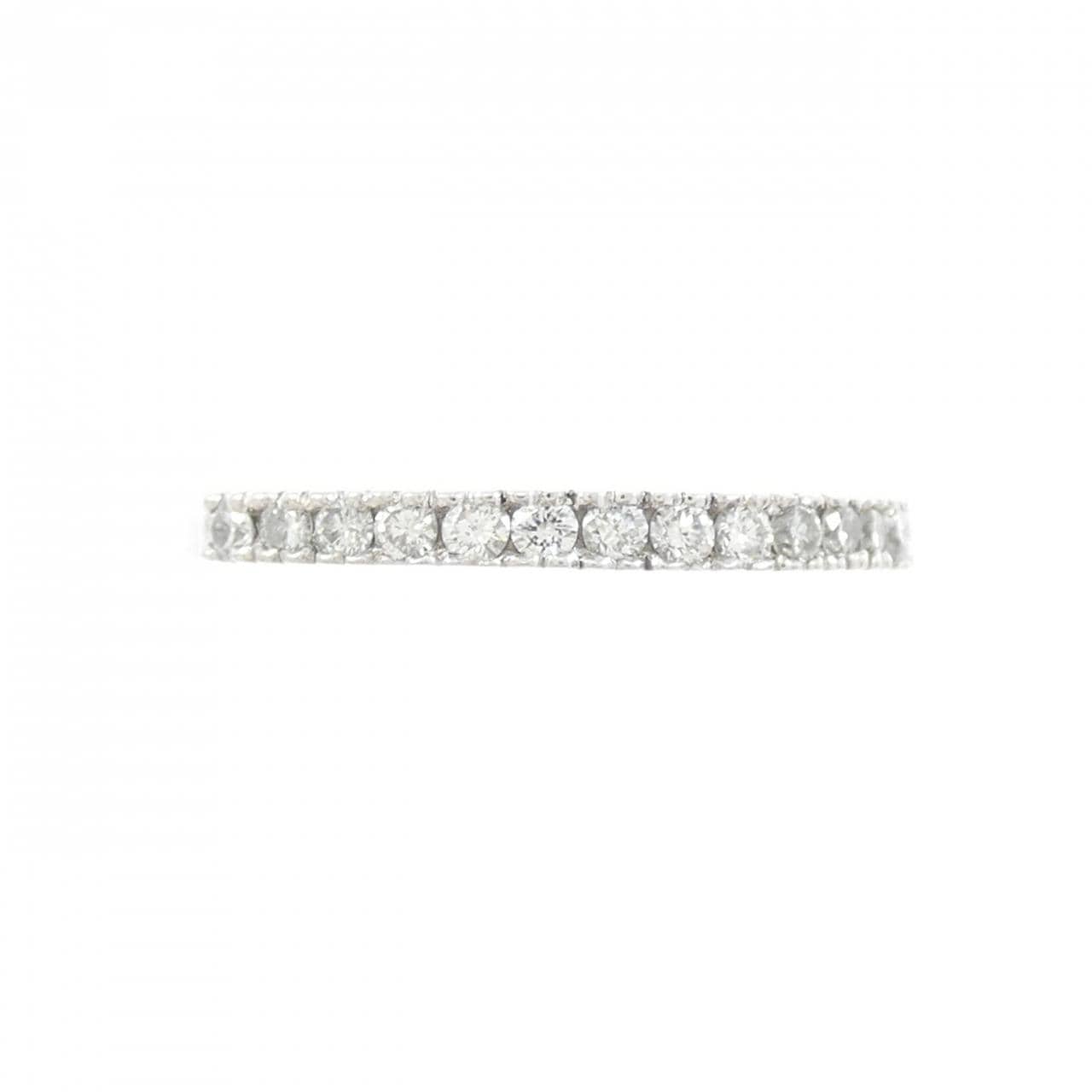 K18WG ハーフエタニティ ダイヤモンド リング 0.28CT