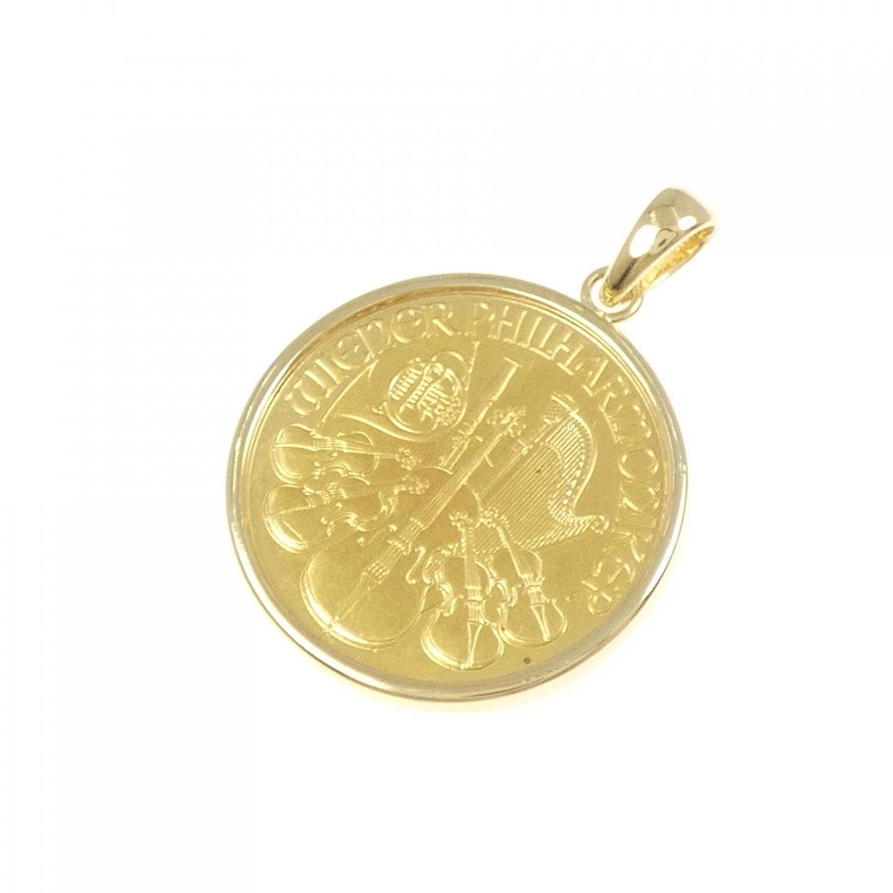 K18YG (框) 硬币吊坠