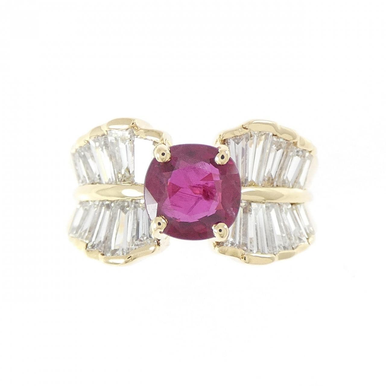 K18YG/K18WG ルビー リング 1.11CT