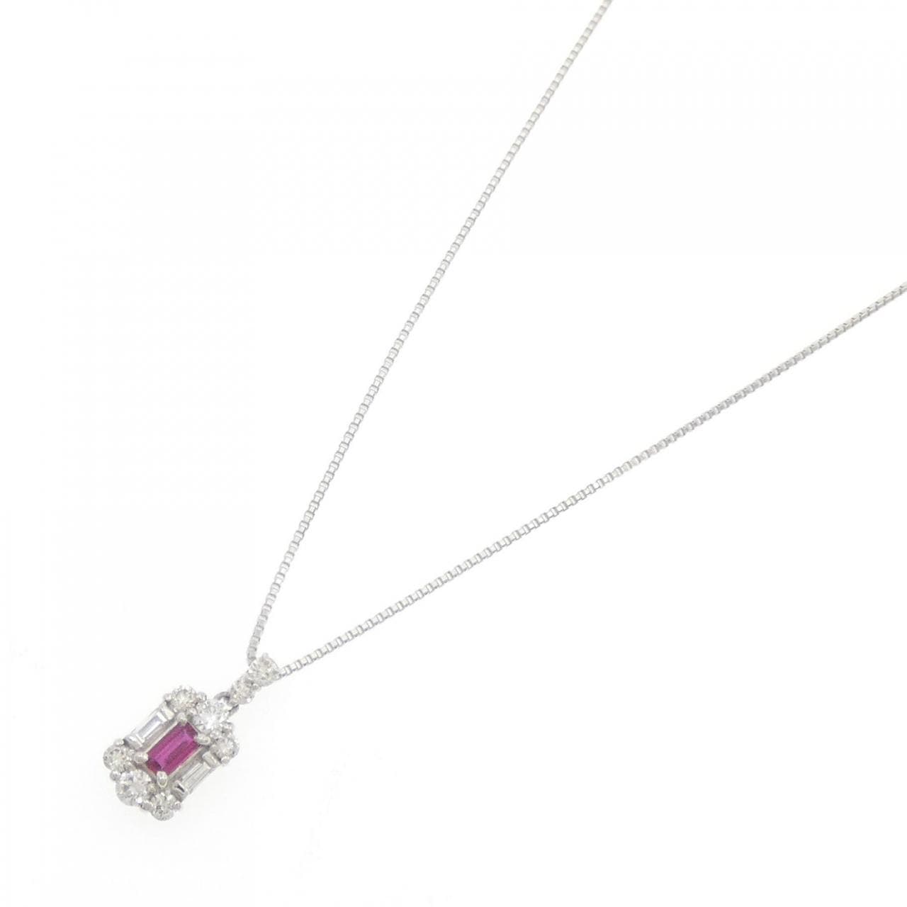 【新品】PT ルビー ネックレス 0.05CT