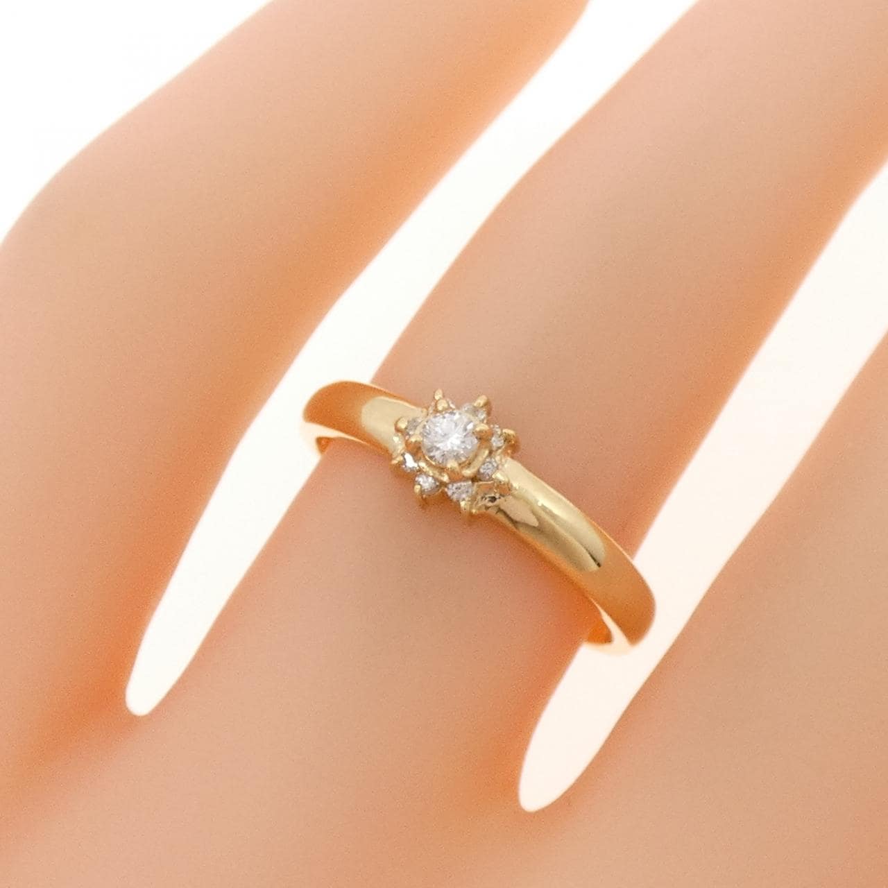 K18YG ダイヤモンド リング 0.091CT