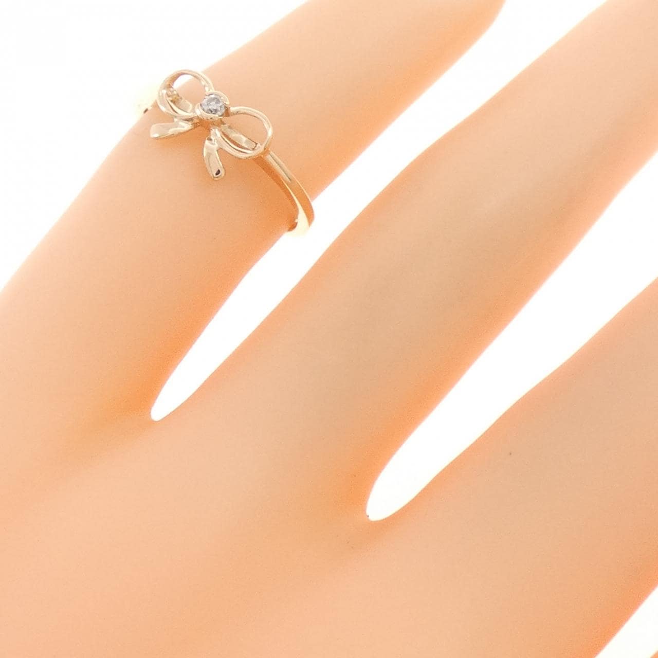 フォリフォリ リボン ダイヤモンド ピンキーリング 0.02CT