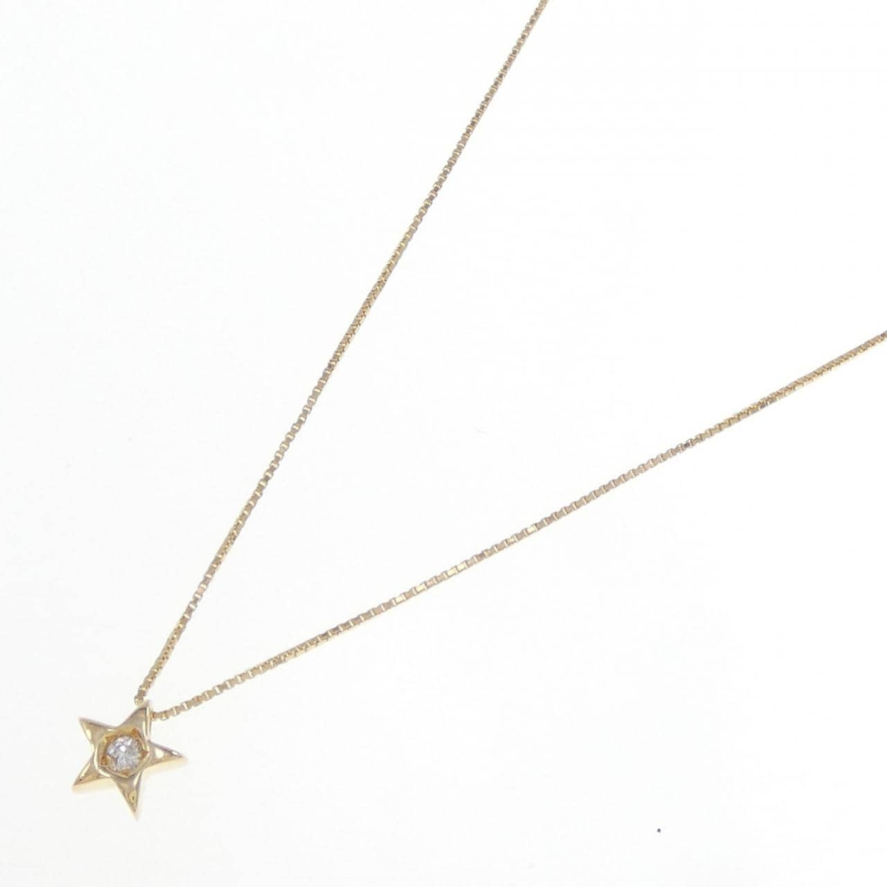 K18YG/750YG スター ダイヤモンド ネックレス 0.05CT