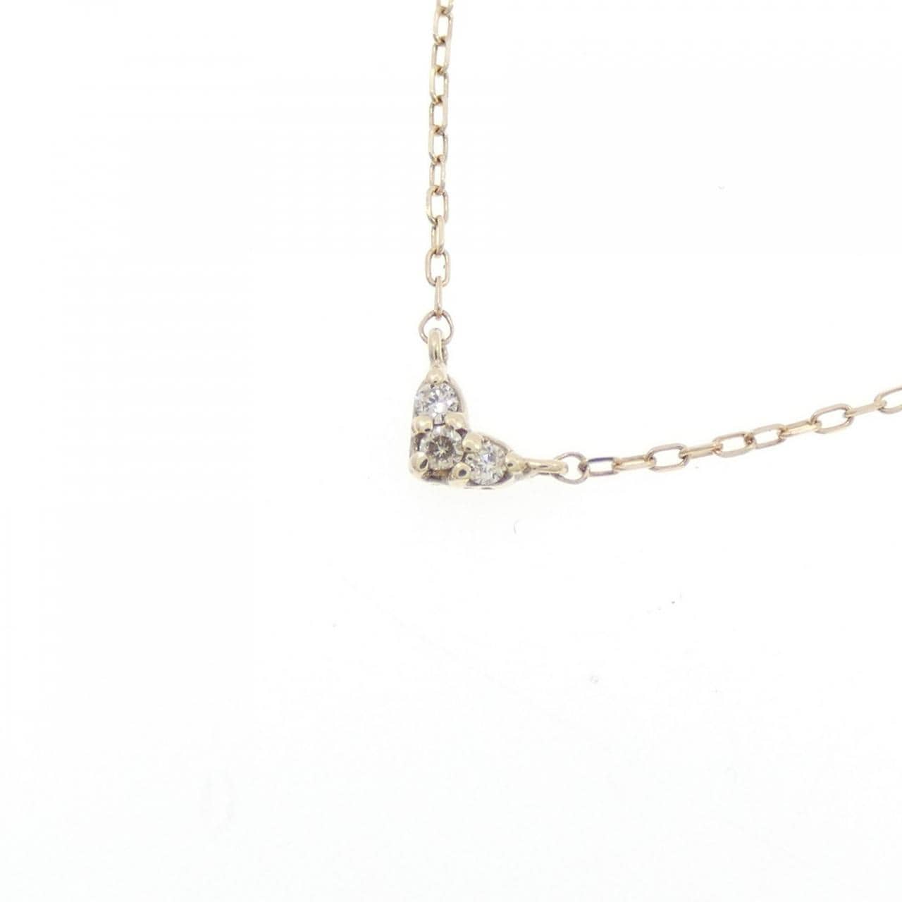 K10YG ハート ダイヤモンド ネックレス 0.02CT