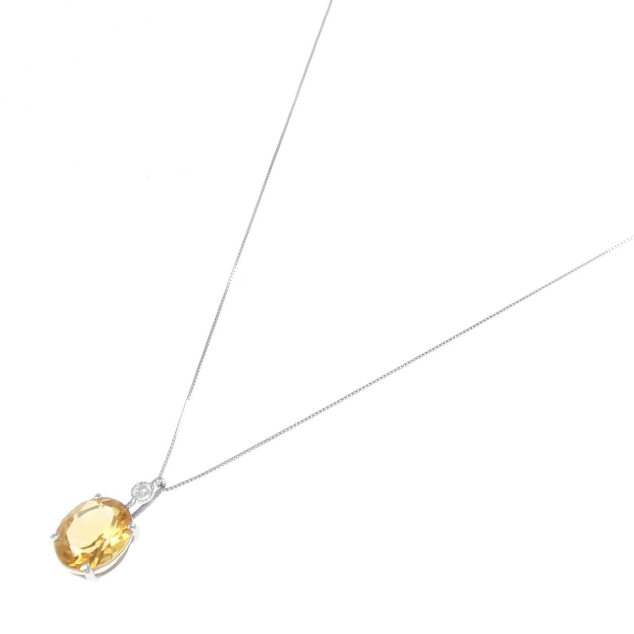 K18WG Citrine Necklace 4.26CT