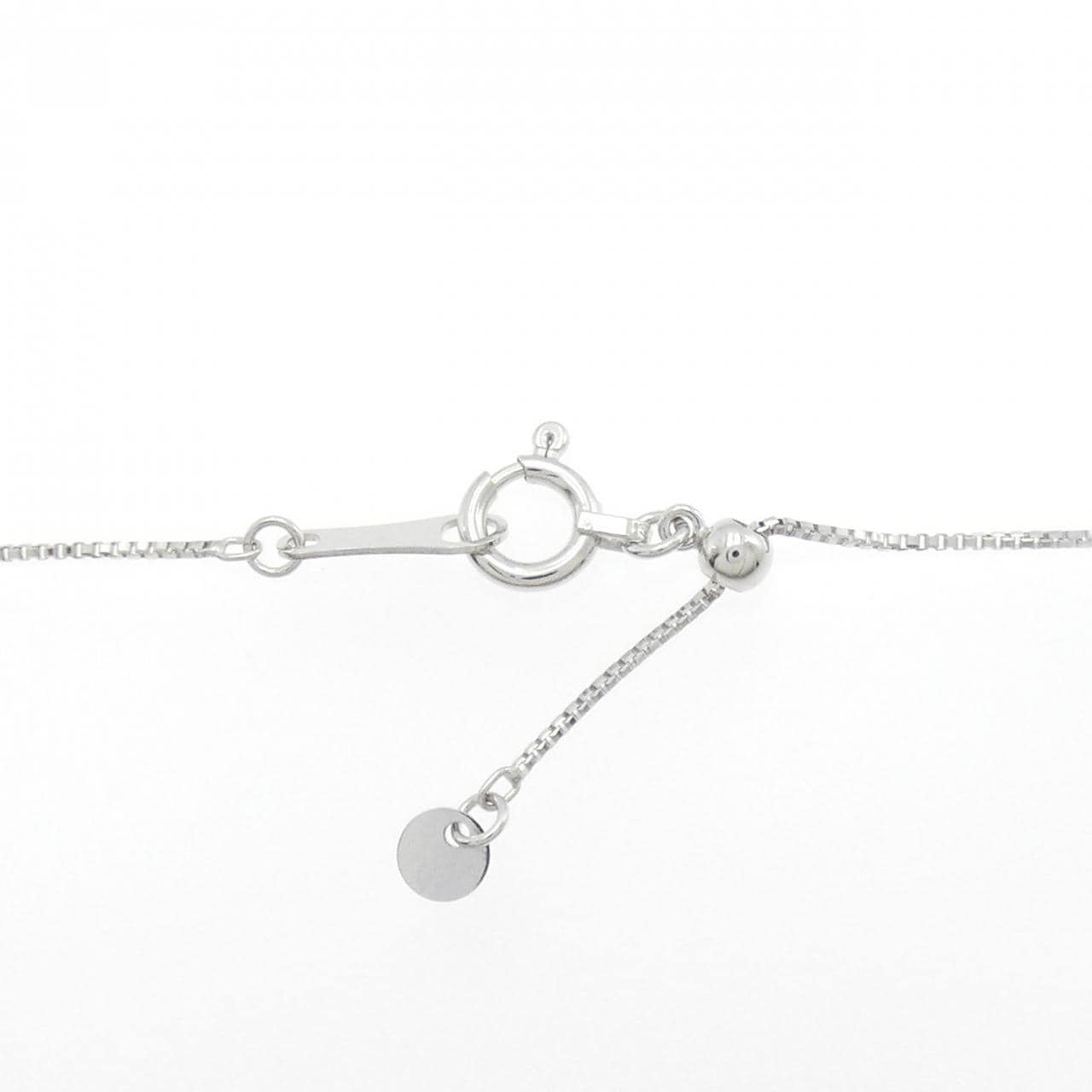 K18WG フラワー ダイヤモンド ネックレス 0.08CT