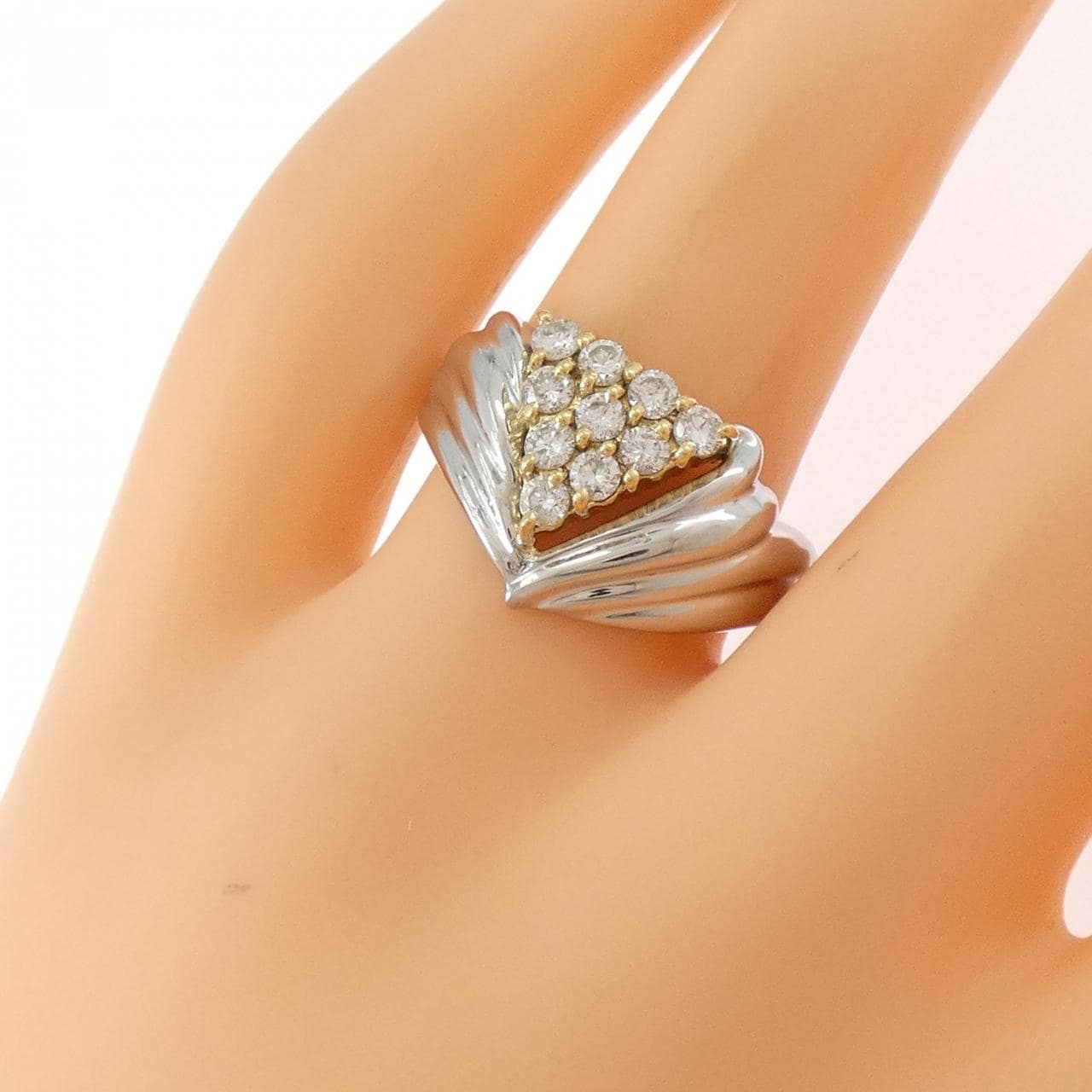 PT900/K18YG ダイヤモンド リング 0.50CT