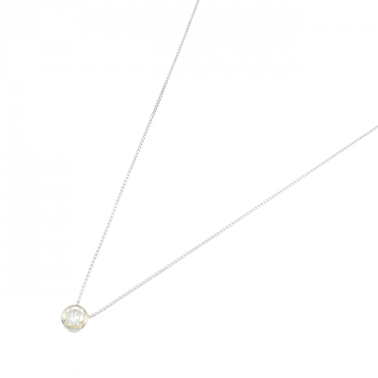 PT900/K18YG/PT850 ソリティア ダイヤモンド ネックレス 0.333CT