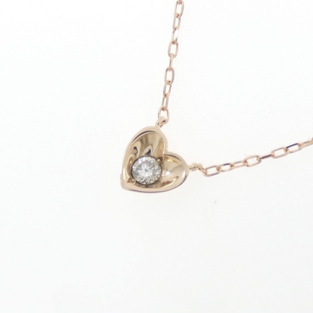K10PG ハート ダイヤモンド ネックレス 0.07CT