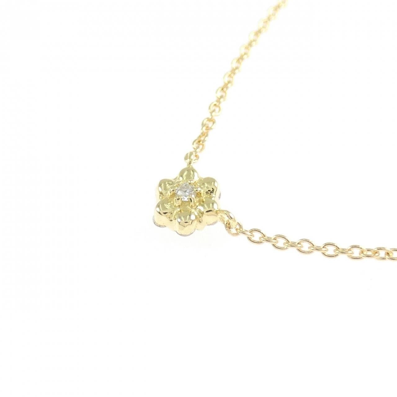 K18YG フラワー ダイヤモンド ネックレス 0.51CT