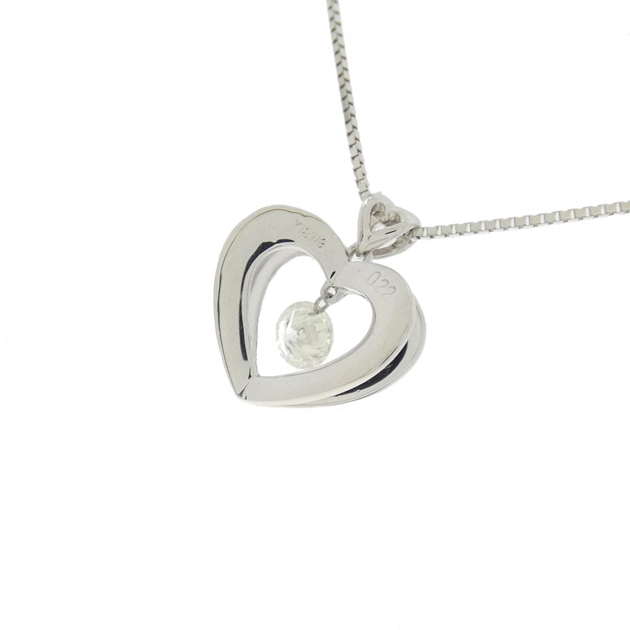 K18WG Heart Diamond Necklace 0.22CT