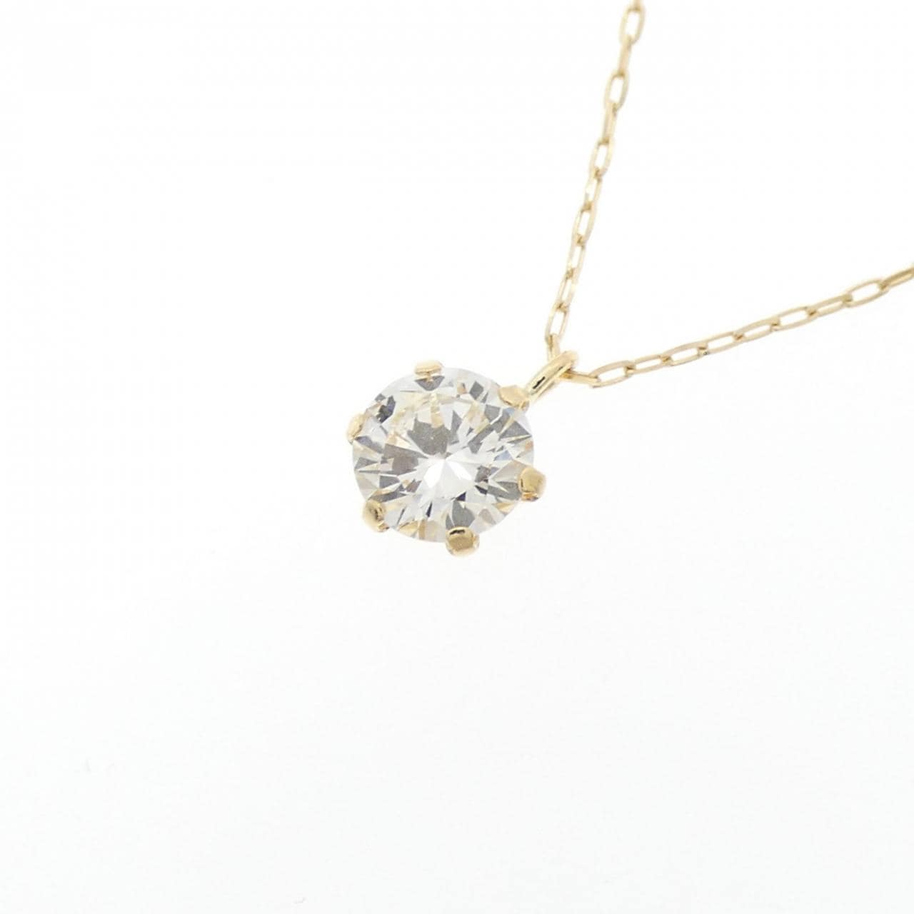 【新品】K18YG ソリティア ダイヤモンド ネックレス 0.32CT