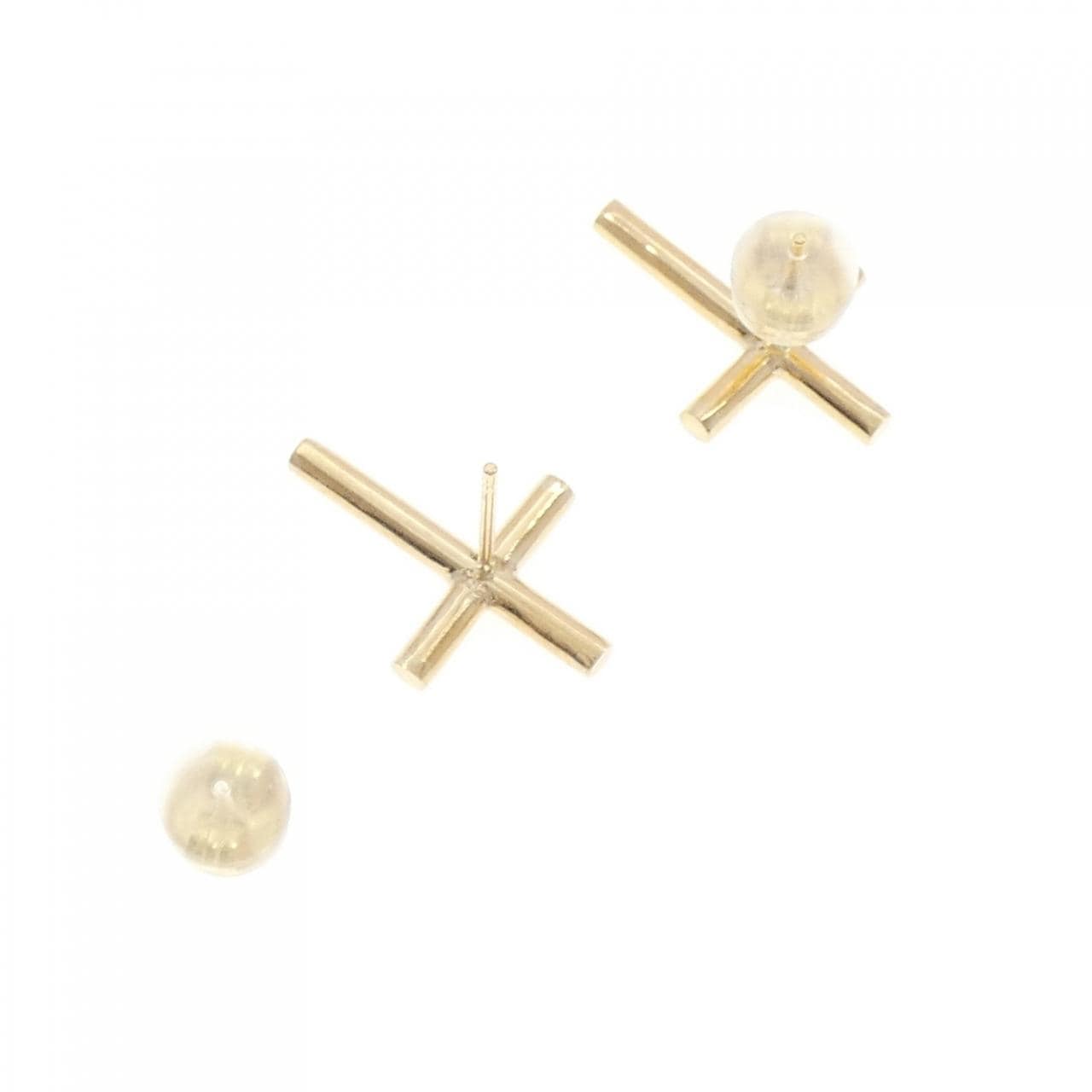 【新品】K18YG クロス ピアス