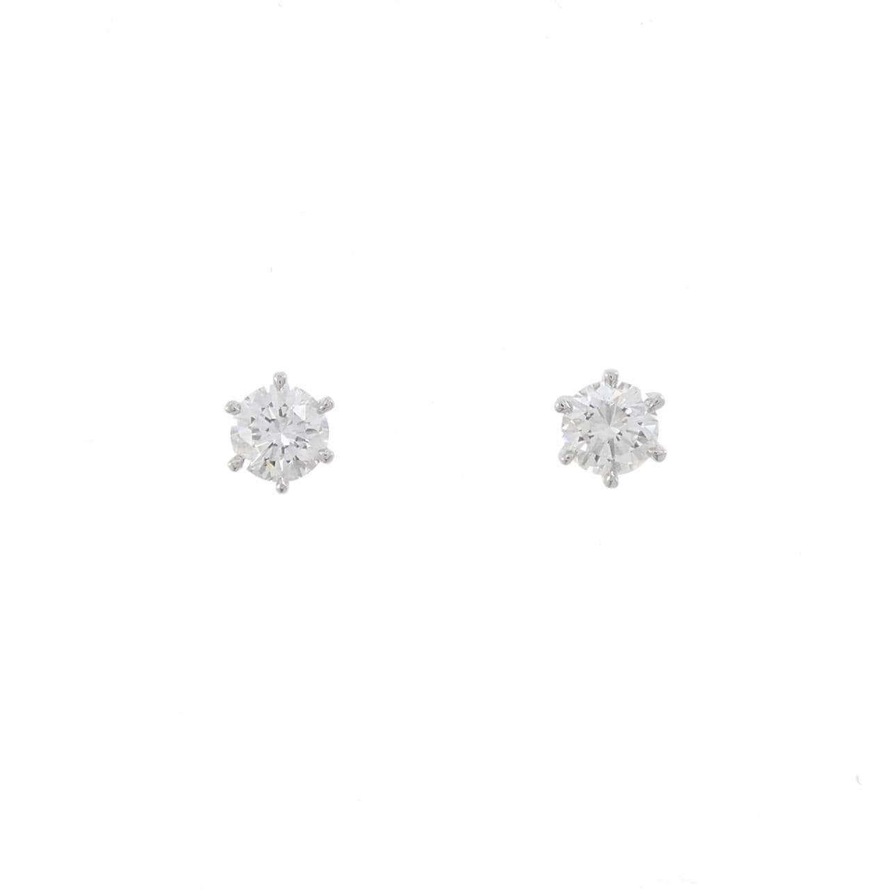 【リメイク】PT900/ST ダイヤモンド ピアス 0.401CT 0.404CT D-E VS1-2 VG