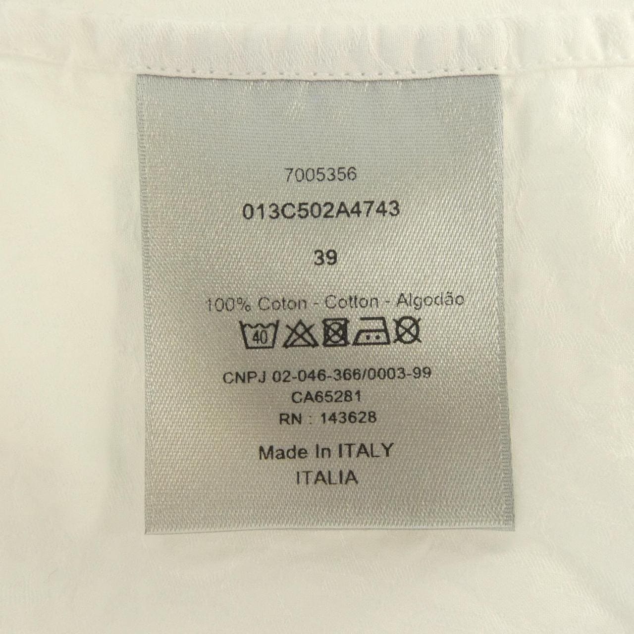 ディオール DIOR オブリークコットンジャカード OBLIQUE 013C502A4743 シャツ