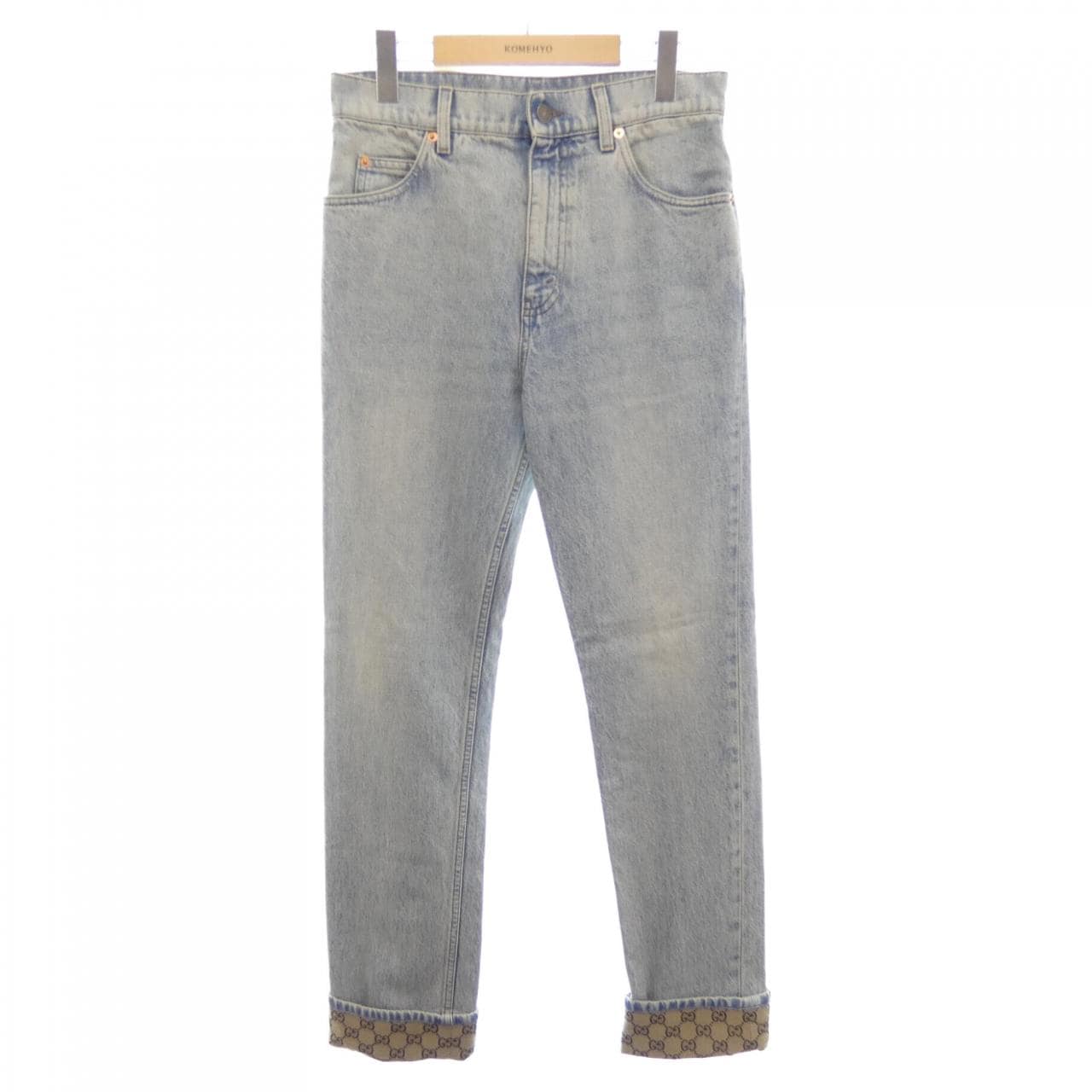 グッチ GUCCI GGターンアップウォッシュドデニムパンツ　GGパターン 774078 XDCTN ジーンズ