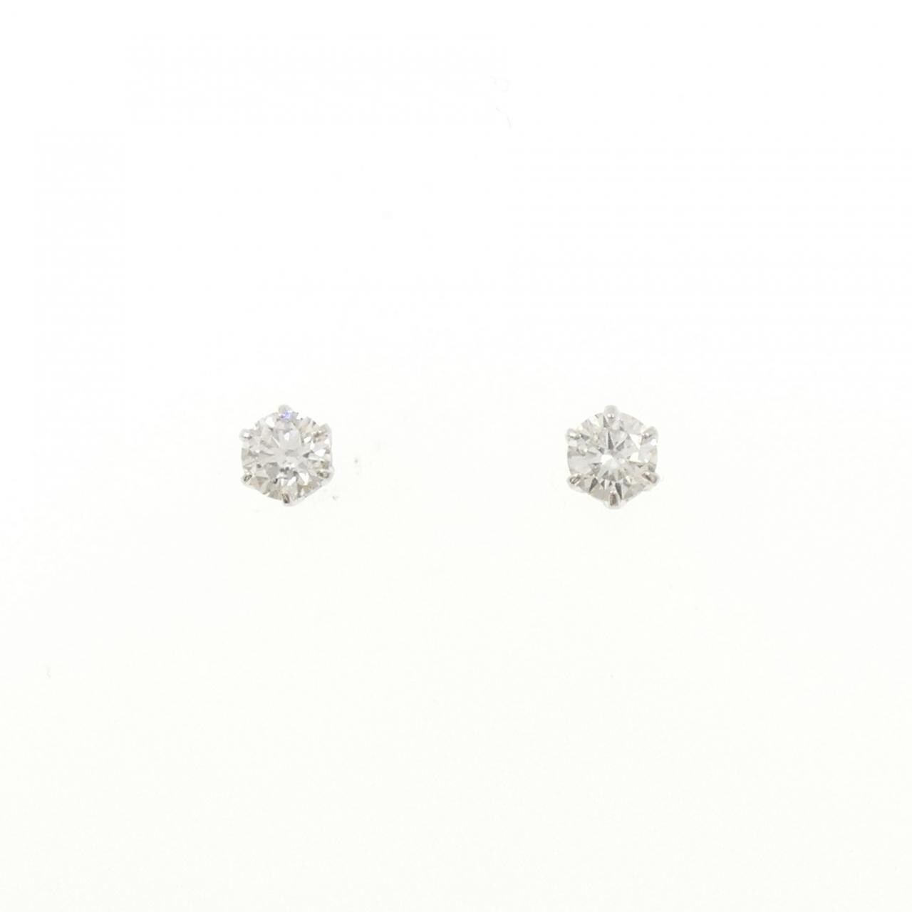 PT900 ソリティア ダイヤモンド ピアス 0.50CT