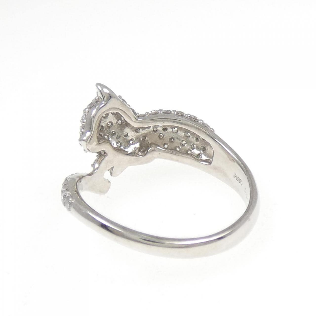 PT950 パヴェ キャット ダイヤモンド リング 0.61CT