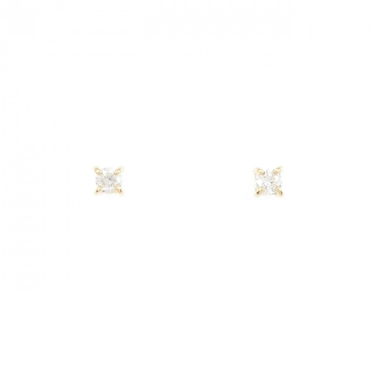 [Remake] K18YG solitaire Diamond earrings 0.10CT