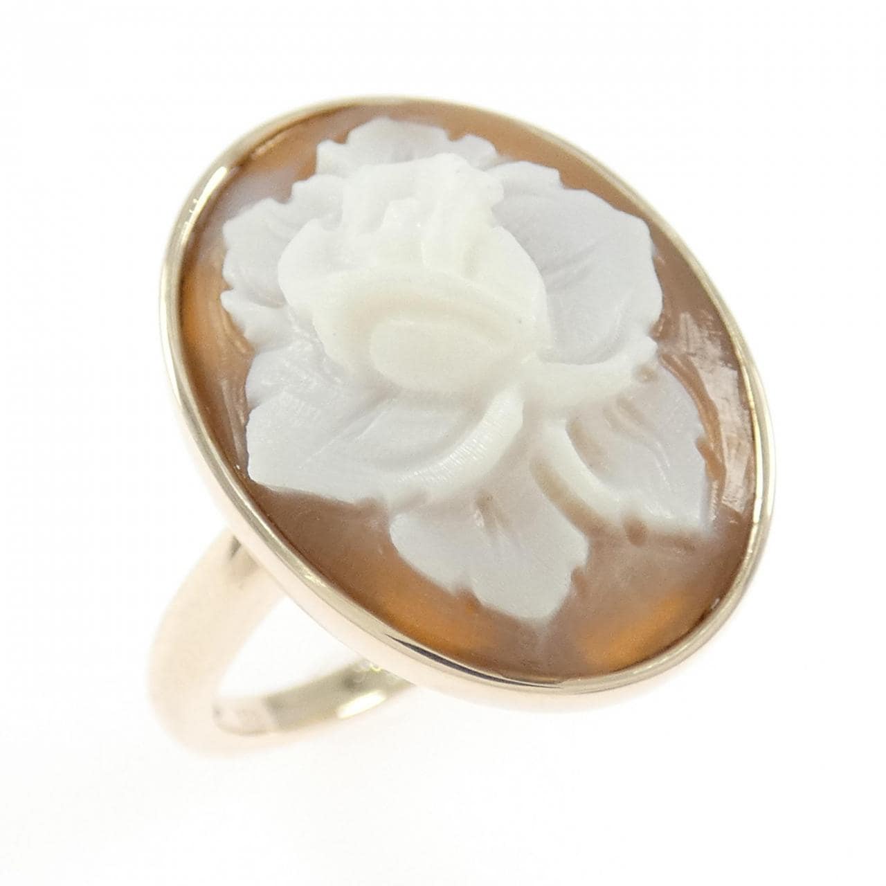 K10PG ローズ シェルカメオ リング