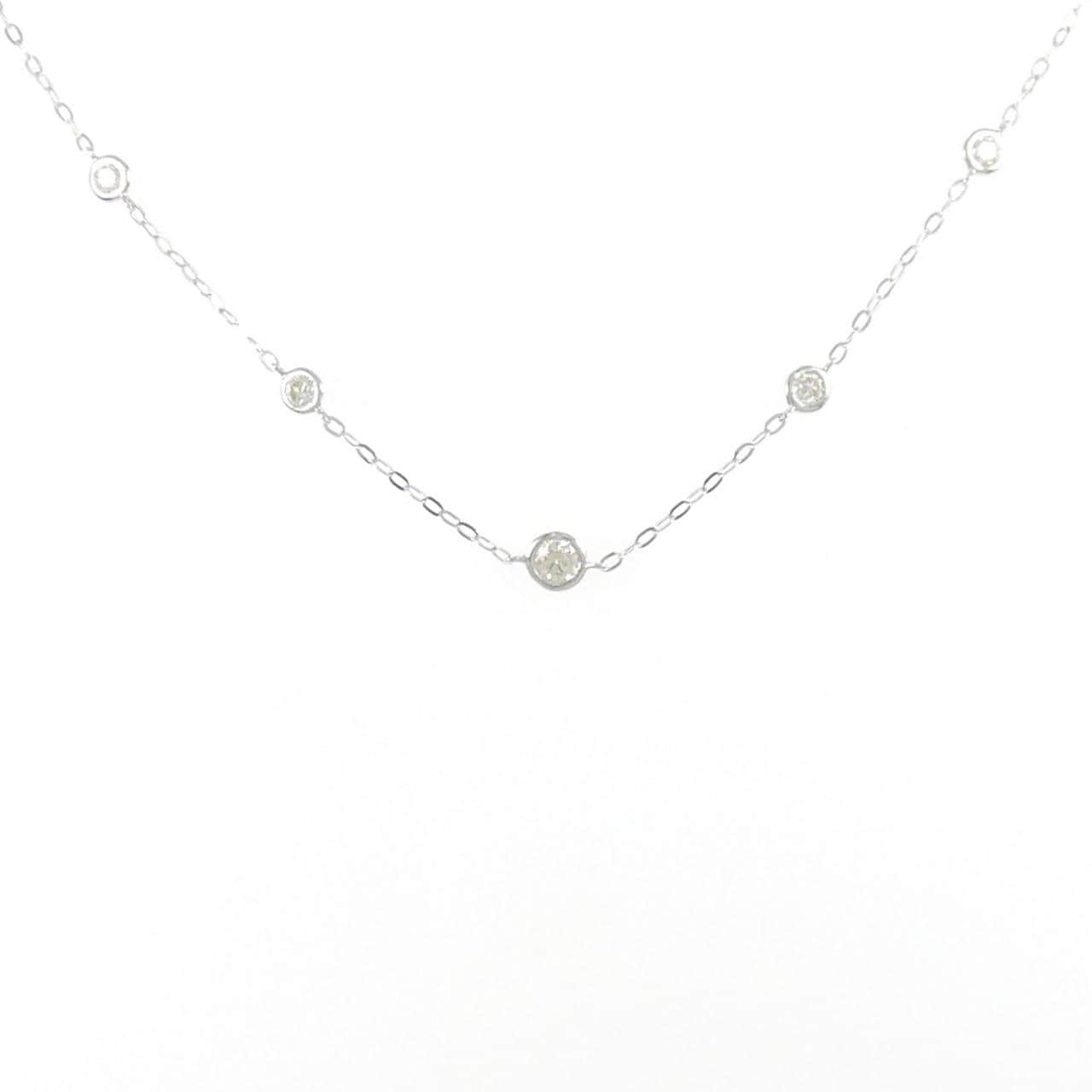 K18WG ダイヤモンド ネックレス 0.15CT