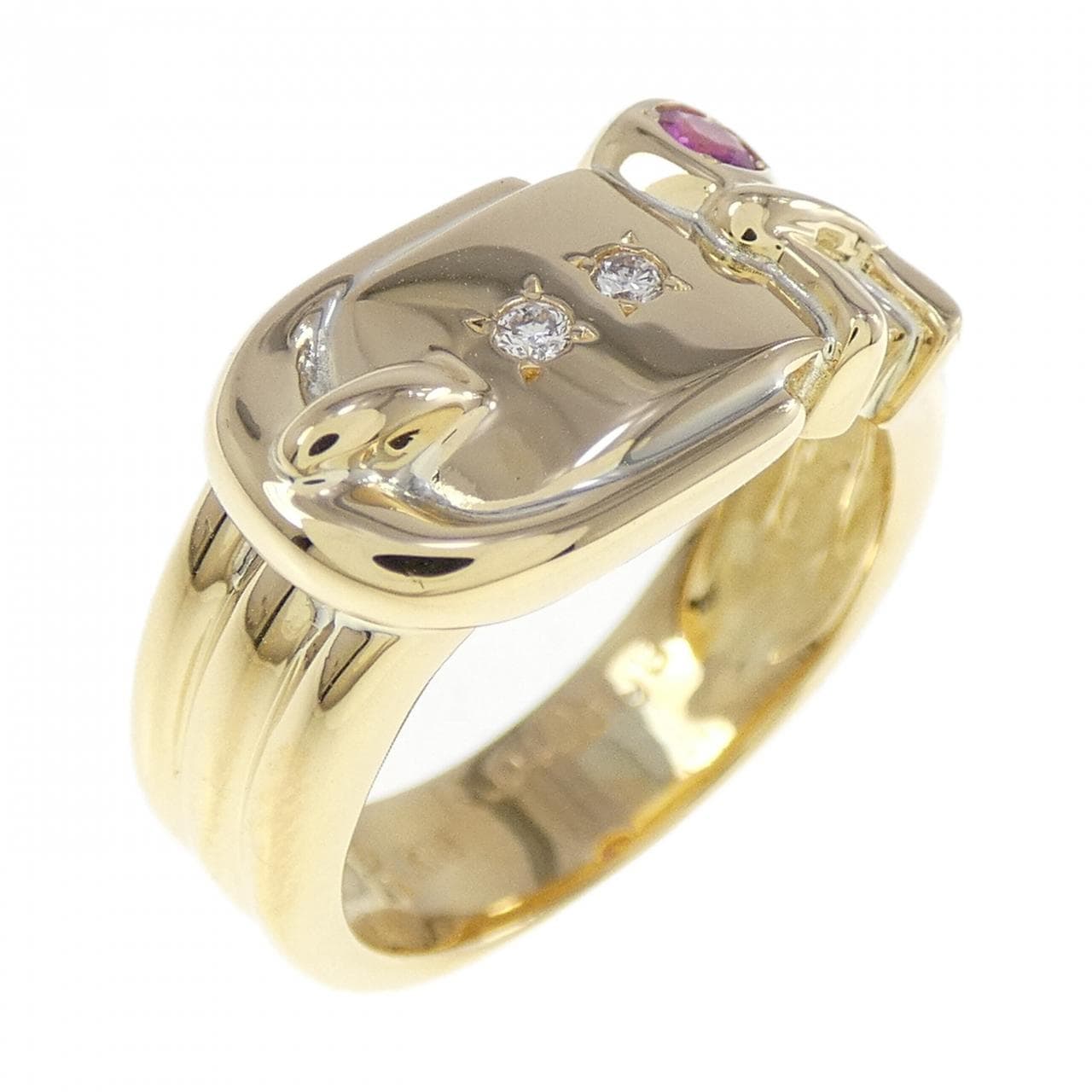 K18YG红宝石戒指0.04CT