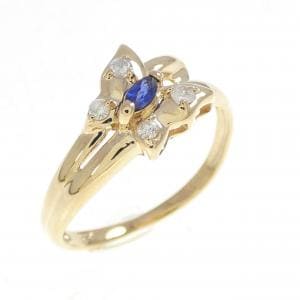 K18YG バタフライ サファイヤ リング