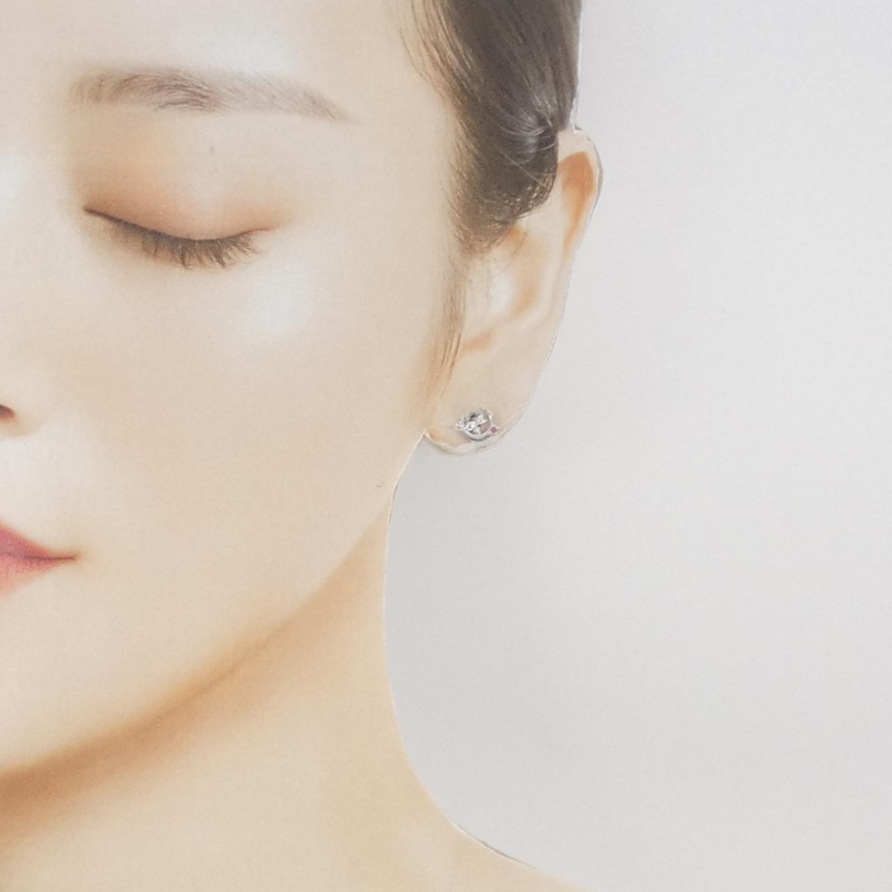 K18WG キャット×ムーン トルマリン ピアス