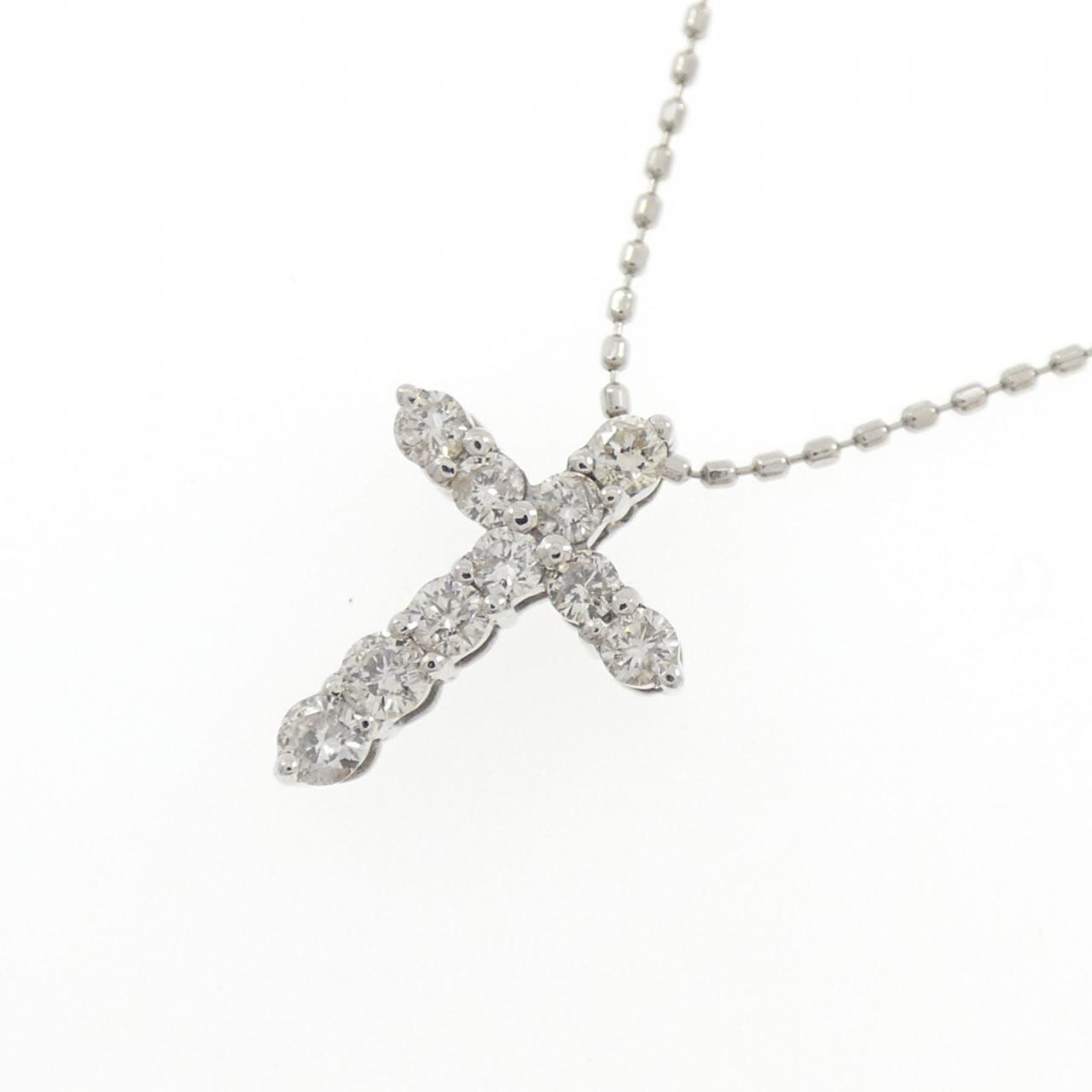 PT900/PT850 クロス ダイヤモンド ネックレス 0.30CT