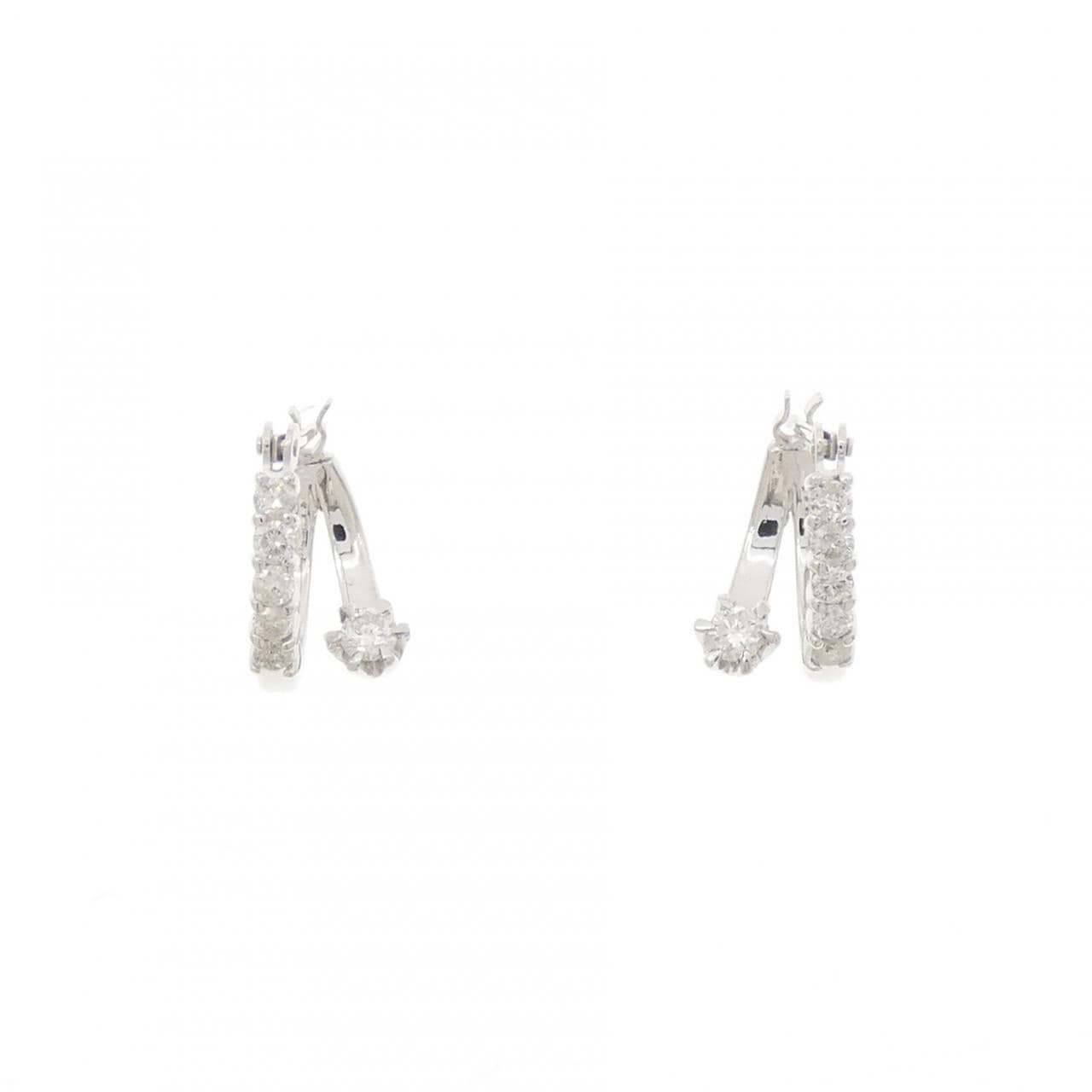 K18WG/K14WG ダイヤモンド ピアス 0.30CT