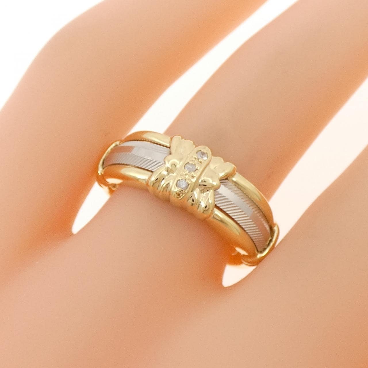 K18YG/PT900 ダイヤモンド リング 0.02CT