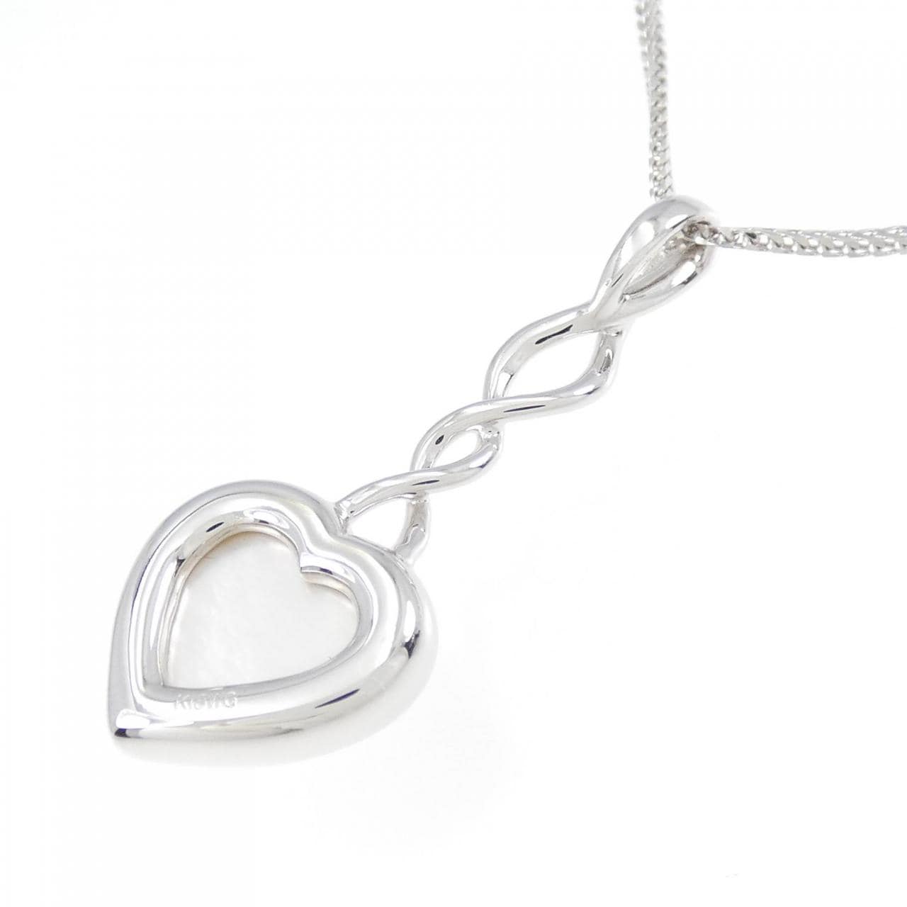 K18WG Heart Mabe Pearl Necklace