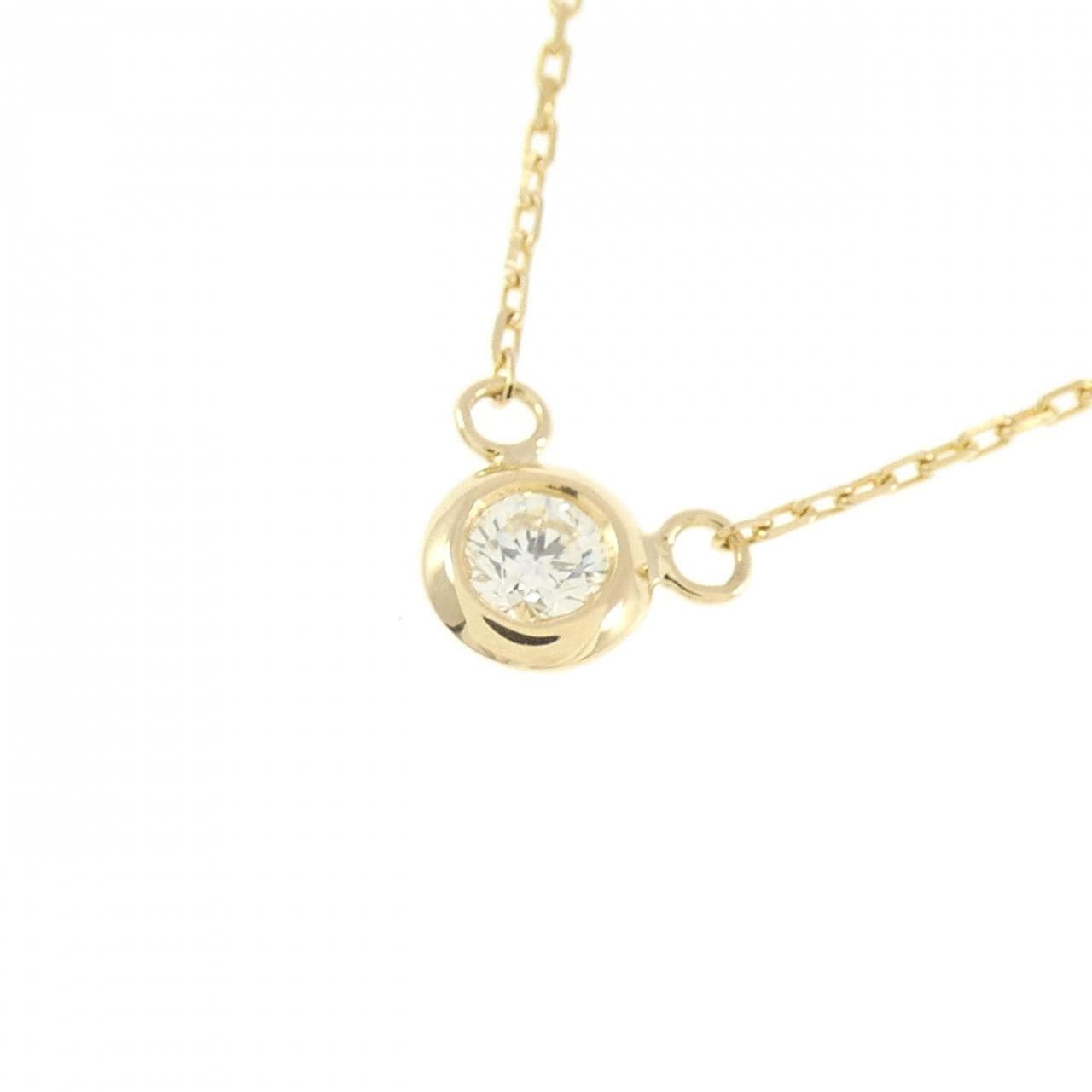 K18YG ソリティア ダイヤモンド ネックレス 0.10CT