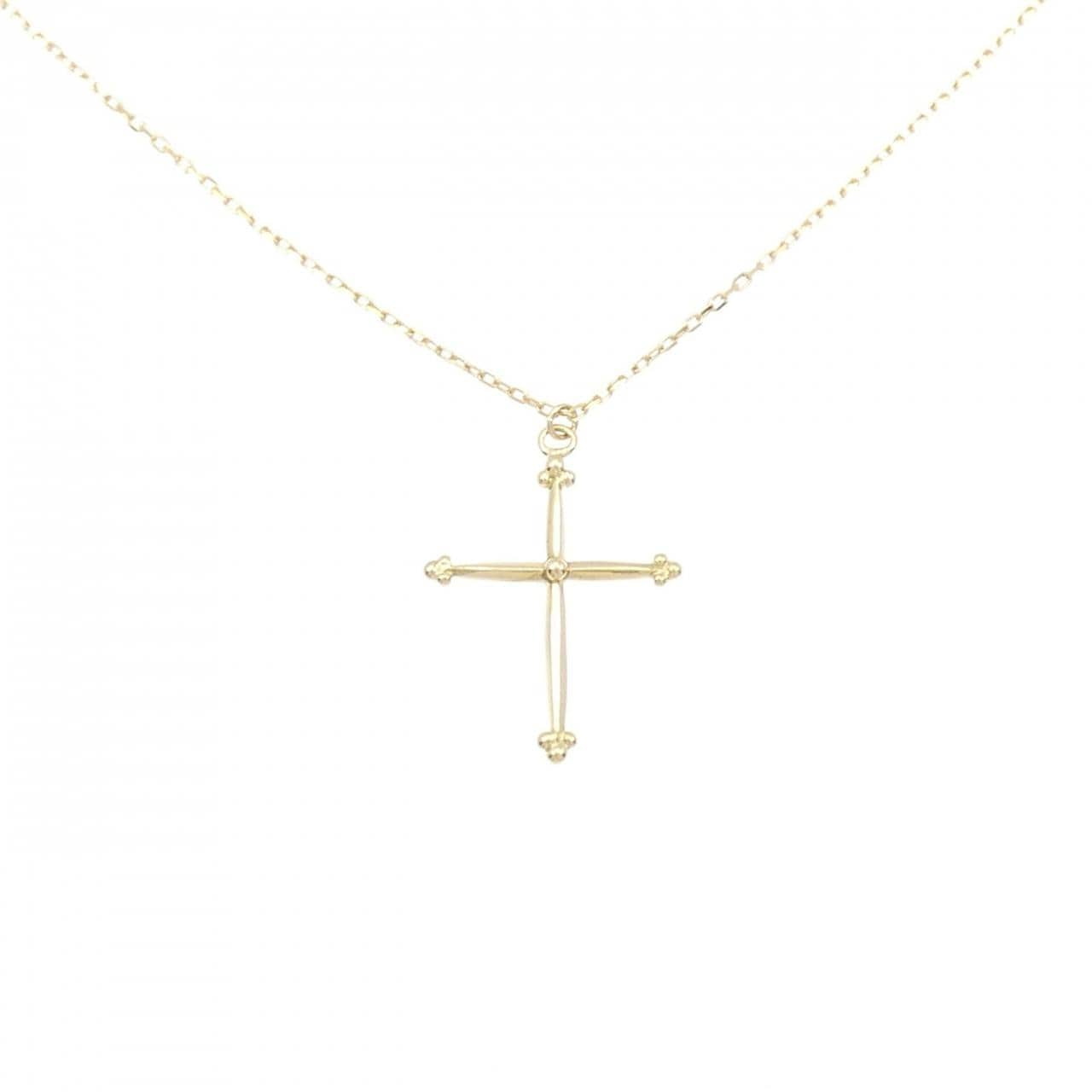 K18YG cross necklace