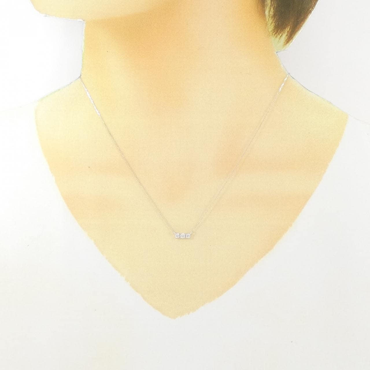 K18WG ダイヤモンド ネックレス 0.15CT