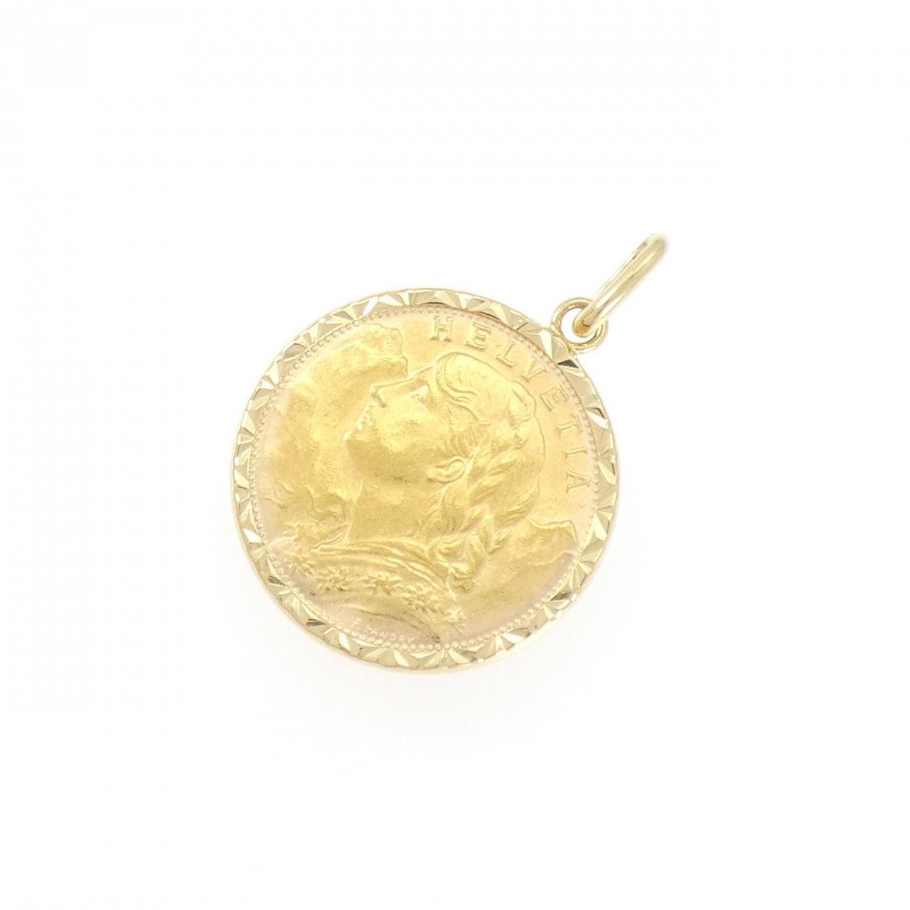 750YG(枠) コイン ペンダント