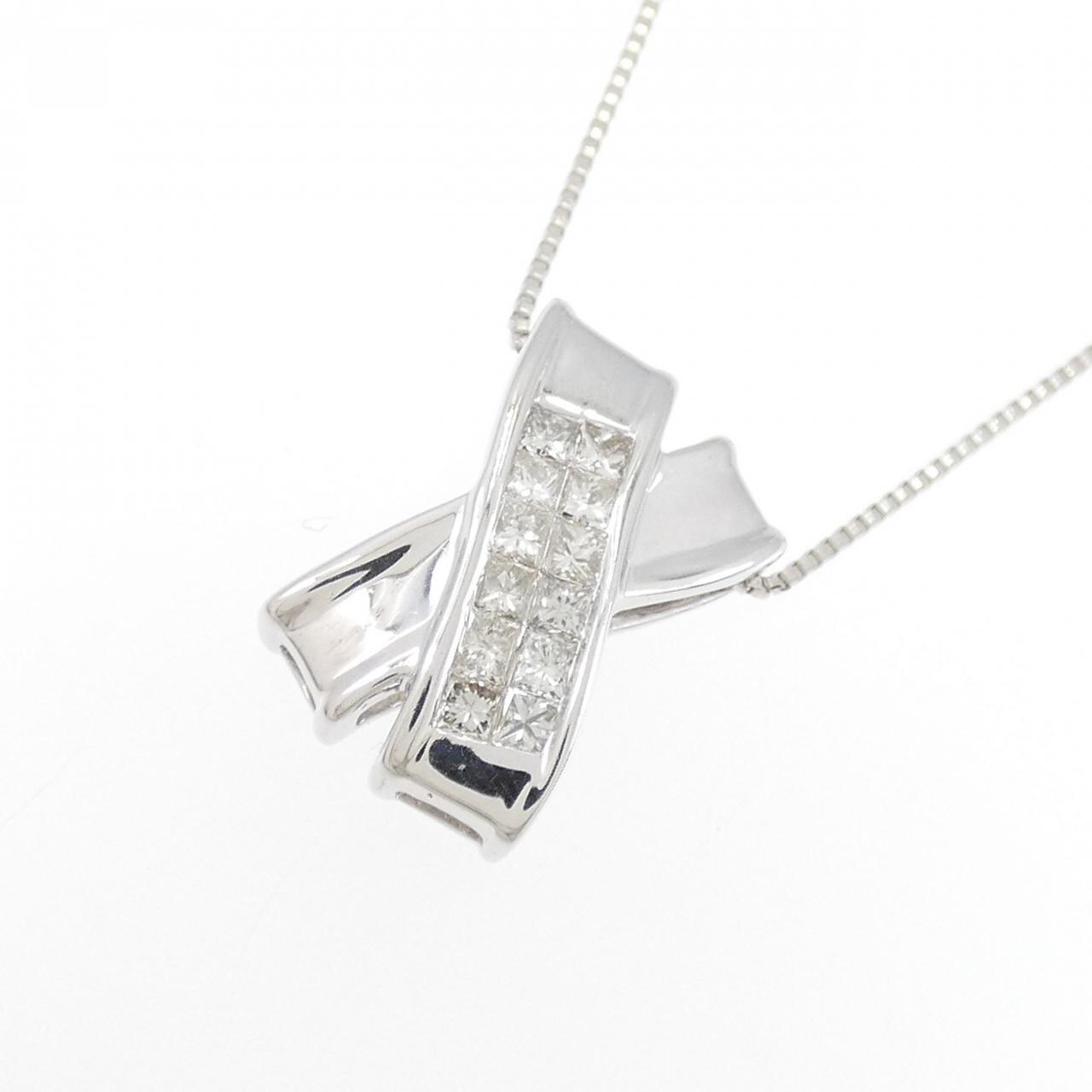 K18WG ダイヤモンド ネックレス 0.25CT