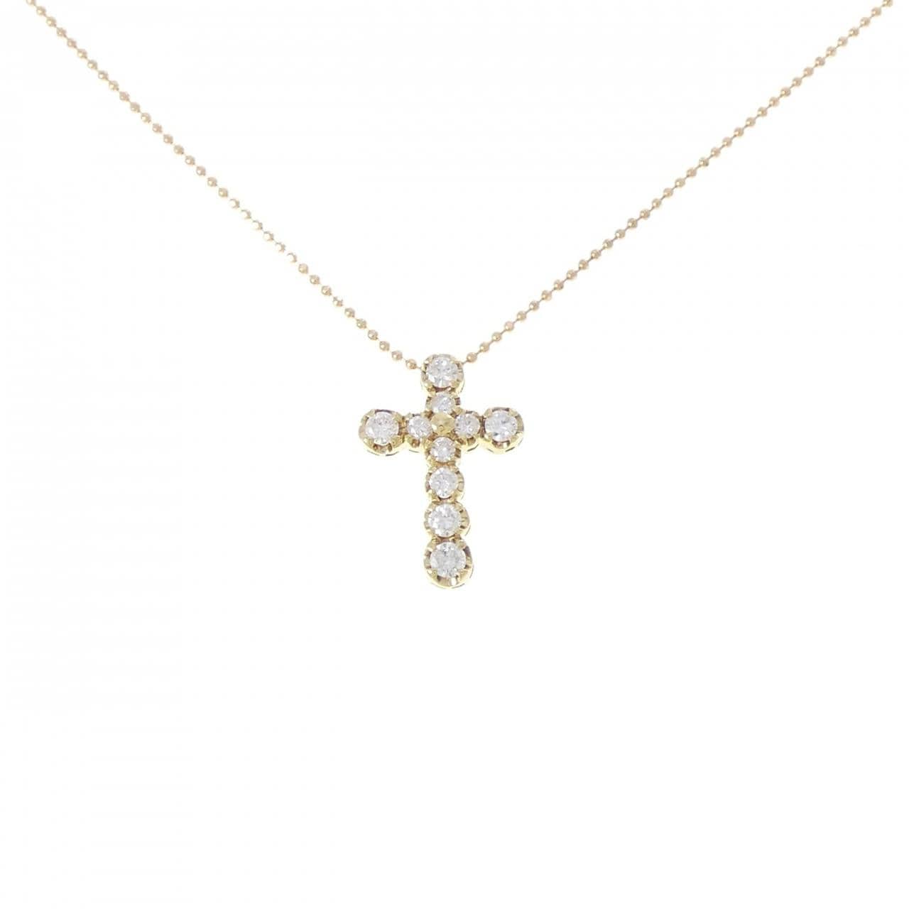 K18YG クロス ダイヤモンド ネックレス 0.50CT