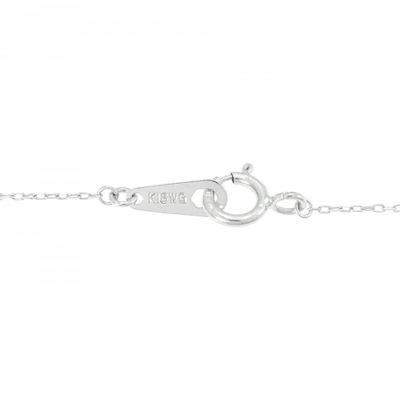 K18WG フラワー ダイヤモンド ネックレス 0.30CT