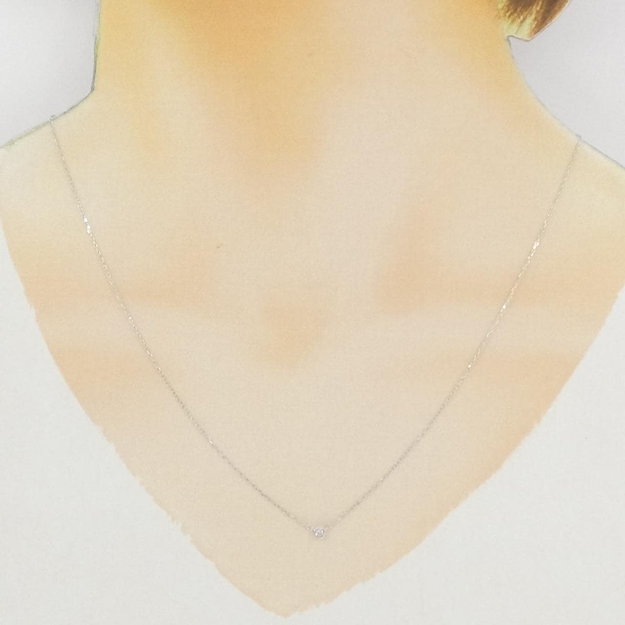 K10WG ソリティア ダイヤモンド ネックレス