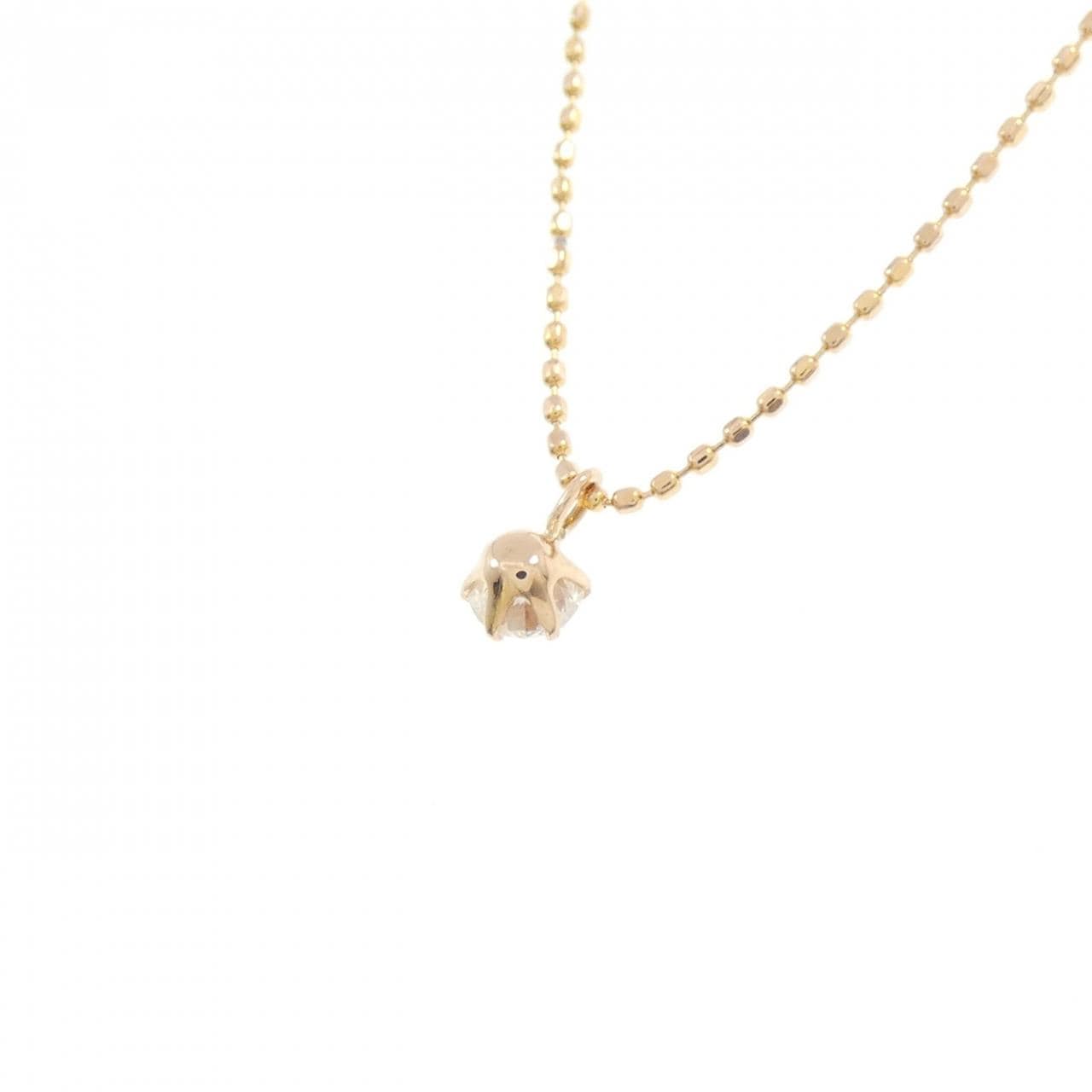 K18PG ソリティア ダイヤモンド ネックレス 0.10CT