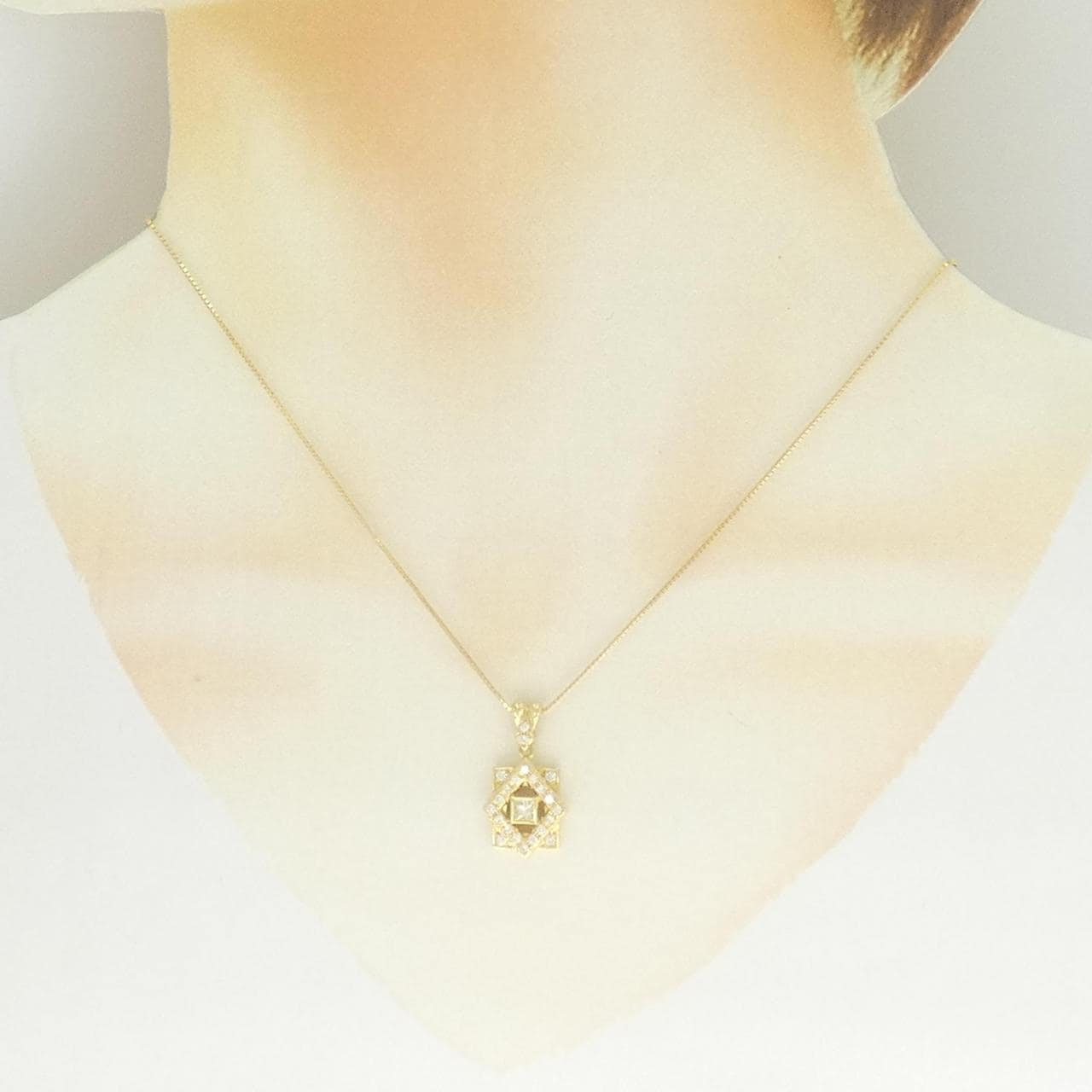 K18YG ダイヤモンド ネックレス 0.15CT